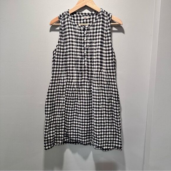 Faherty Dresses & Skirts - Faherty Black and White Checkered Mini Dress Size Medium